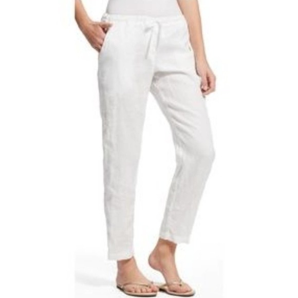 CP Shades Pants - CP Shades 100% Linen White Hampton Beach Pants Med